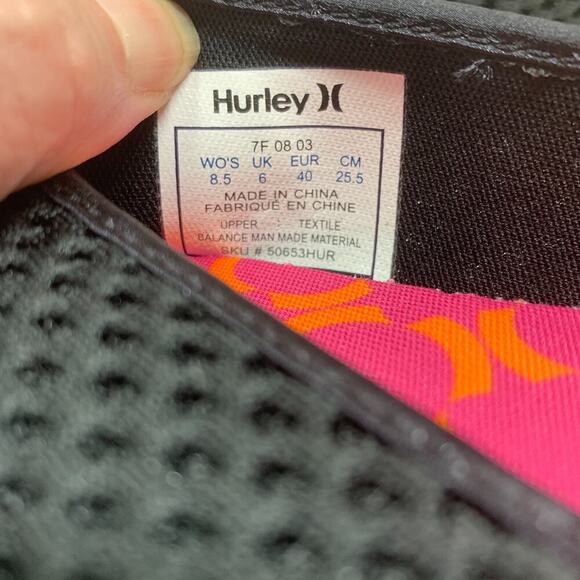 New Hurley Women's Sz 8.5 Jackie Slip Black Mesh Slip On Ballet Flats Loafers - Picture 6 of 10